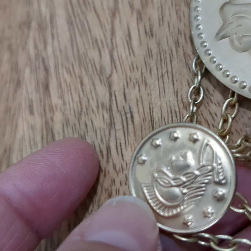 Greek Coins Multilayer Chains Bracelet - Picture 10 of 13